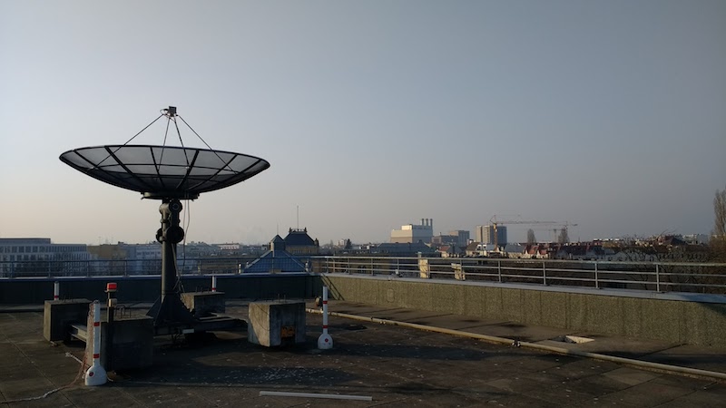 Satellite dish above the TU